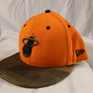 Miami Heat Hat New Era Orange and Camouflage Hat